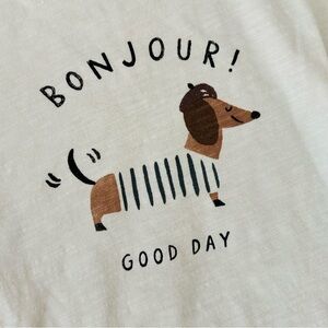 Like new - worn only once! Cute Rylee + Cru soft “Bonjour” t-shirt size 8-9